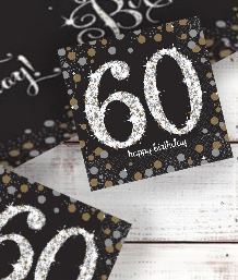 Gold Sparkle 60th Birthday Party Supplies | Balloon | Decoration | Pack